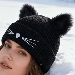 Black Cat Ear Beanie